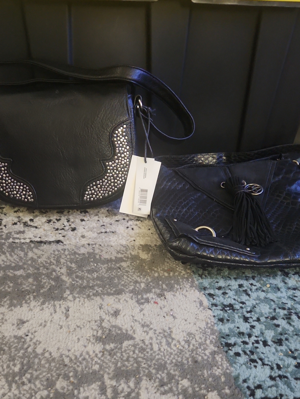 2 Jessica Simpson Black Studded & Tassel Shoulder Bags